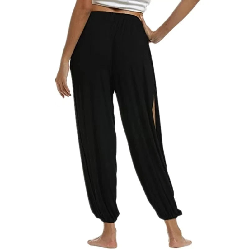 SLIT WIDE HAREN HOLLOW WORKOUT LEGGINGS