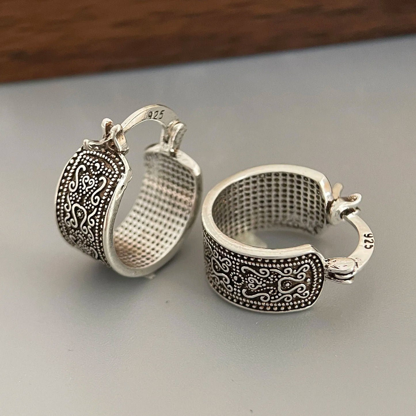925 Sterling Silver Earrings For Women Trendy Simple Retro Flower Earring Jewelry Prevent Allergy Party Christmas Accessories