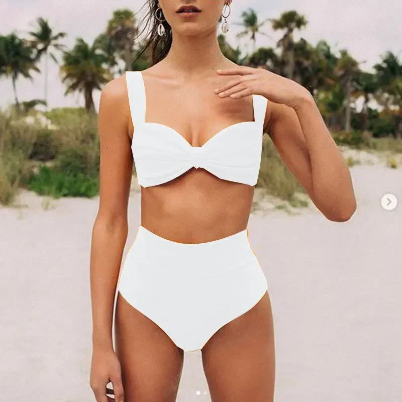 HIGH WAISTED YELLOW BRAZILIAN BIKINI