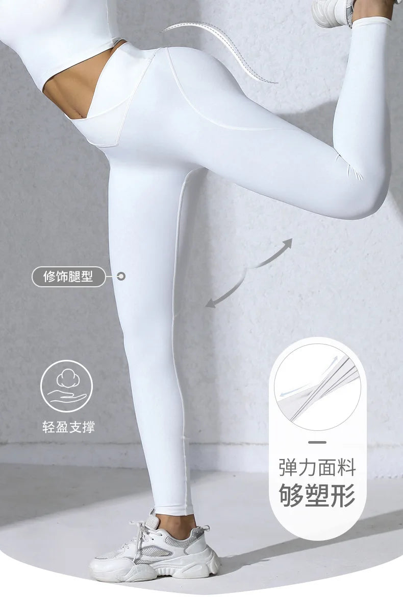 CROSSED HIGH WAIST LEGGINGS GYM WEARS