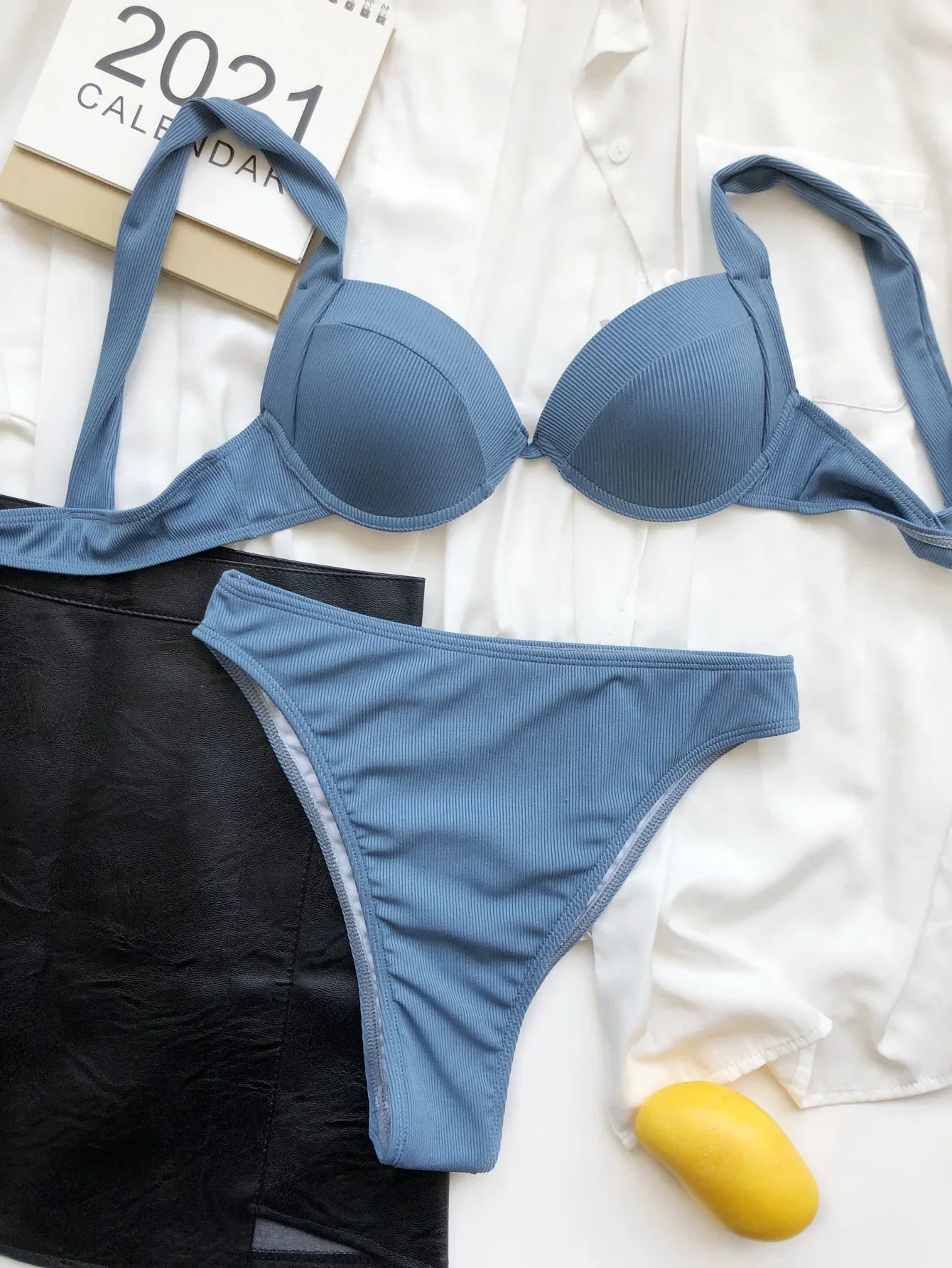 HIGH WAISTED YELLOW BRAZILIAN BIKINI