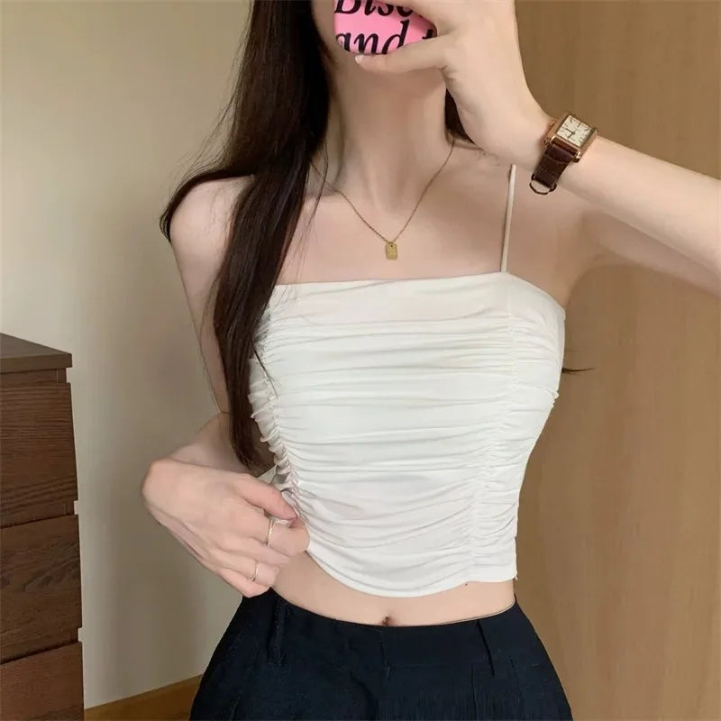 SLEEVELESS TUBE TOP CAMISOLE TOP