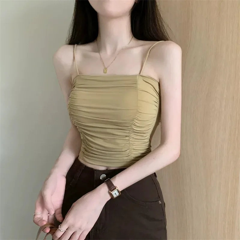 SLEEVELESS TUBE TOP CAMISOLE TOP