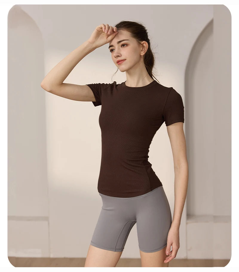YOGA TOPS PILATES AEROBIC SPORTSWEAR BLOUSE