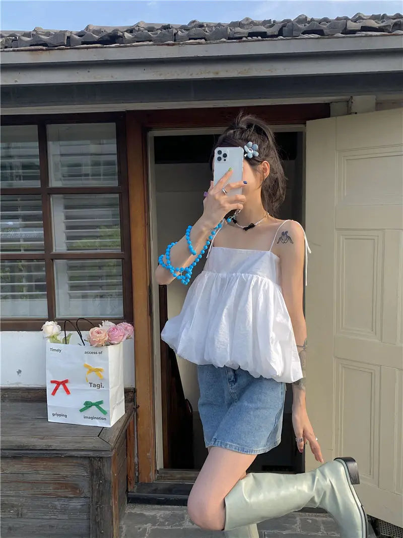 LEISURE LOVELY ALL MATCH LOOSE FROCK TYPE TOP