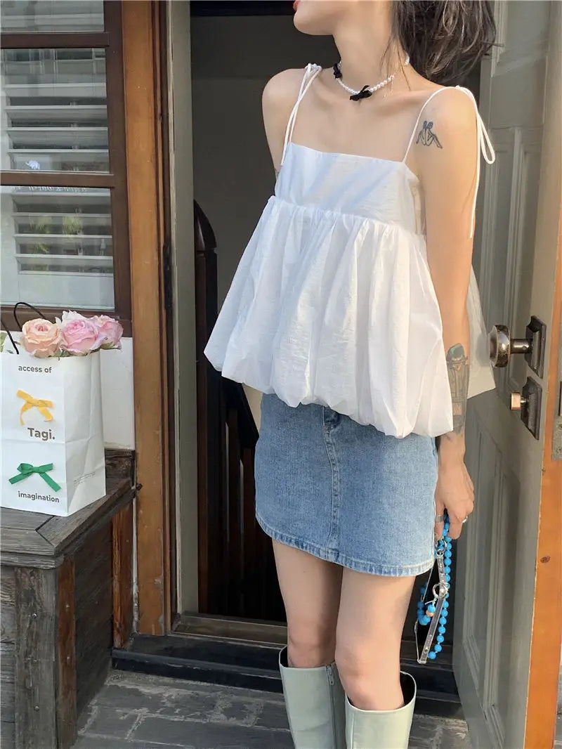 LEISURE LOVELY ALL MATCH LOOSE FROCK TYPE TOP