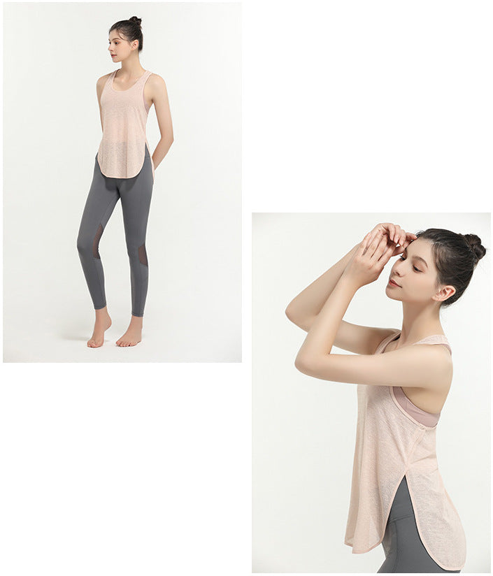 SEE THROUGH YOGA FITNESS SHIRT SPORTS VEST