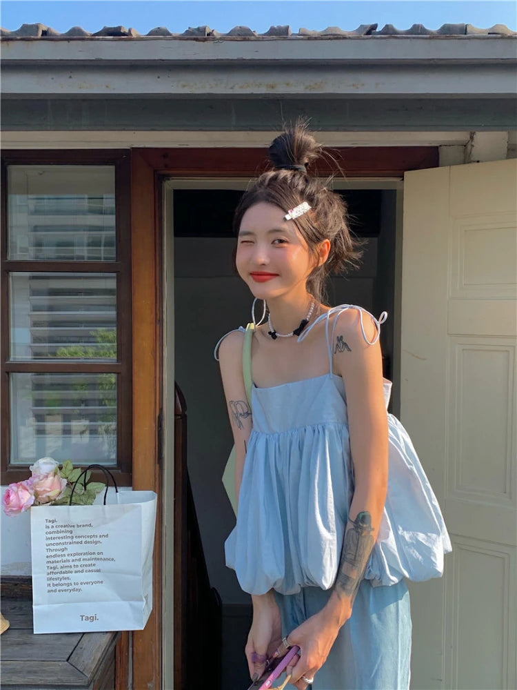 LEISURE LOVELY ALL MATCH LOOSE FROCK TYPE TOP