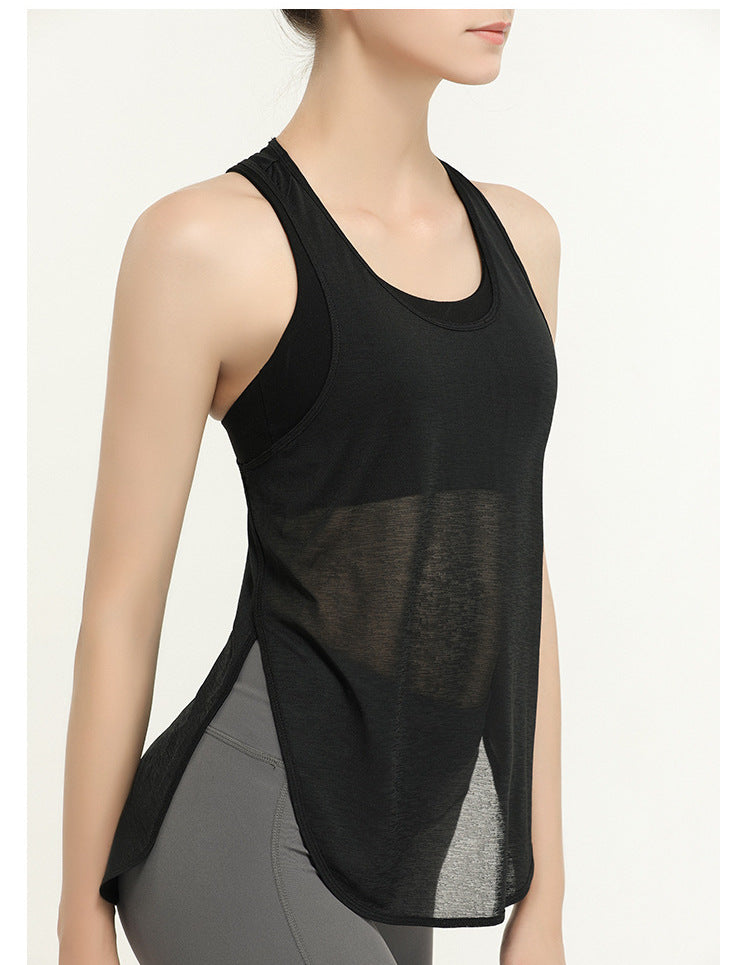 SEE THROUGH YOGA FITNESS SHIRT SPORTS VEST