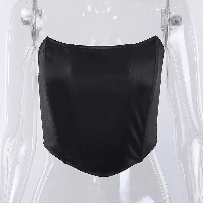 SLEEVELESS OFF SHOULDER CORSET CROP BOTTOM