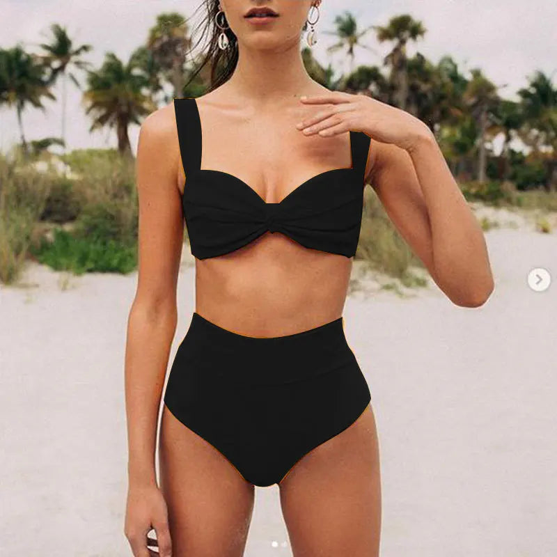 HIGH WAISTED YELLOW BRAZILIAN BIKINI
