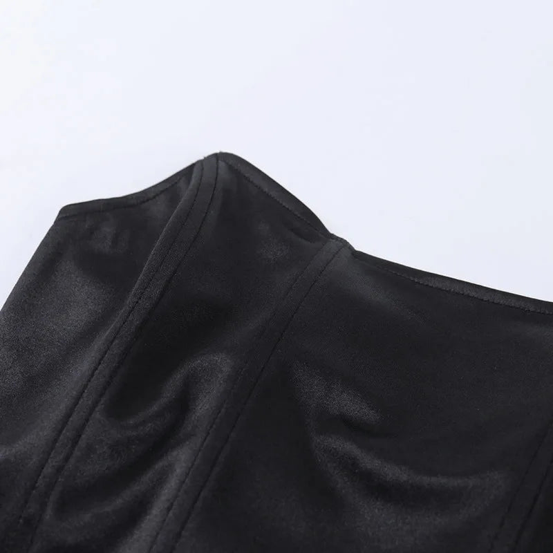 SLEEVELESS OFF SHOULDER CORSET CROP BOTTOM