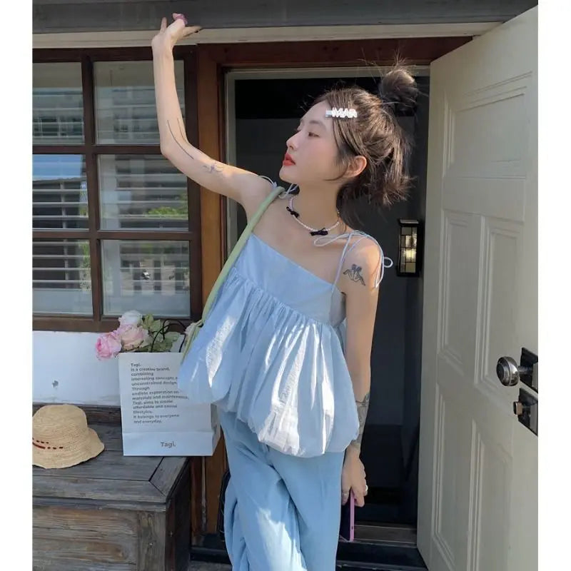 LEISURE LOVELY ALL MATCH LOOSE FROCK TYPE TOP