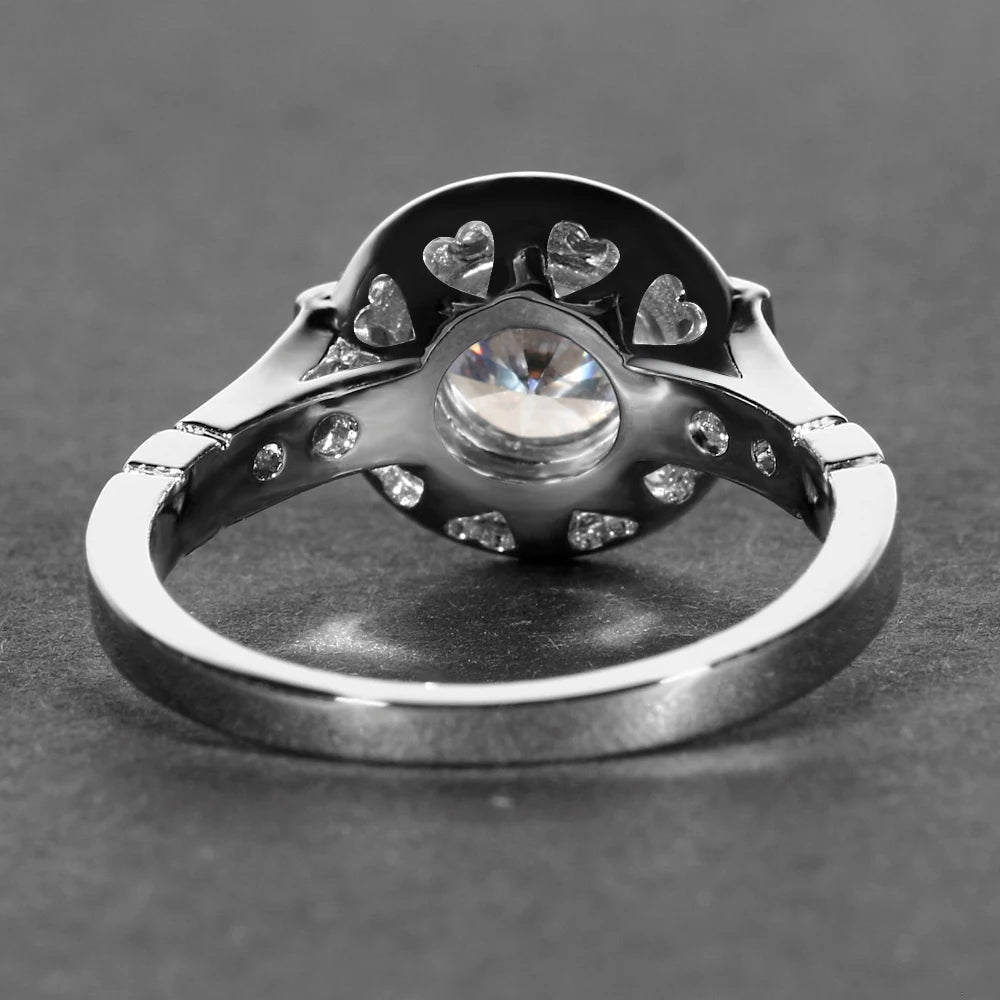 Round Exquisite Romantic Wedding Rings For Women Lovers Simple S925 Silver Fashion Jewelry With Cubic Zirconia Stones