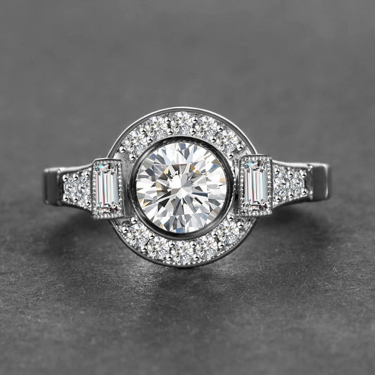 Round Exquisite Romantic Wedding Rings For Women Lovers Simple S925 Silver Fashion Jewelry With Cubic Zirconia Stones