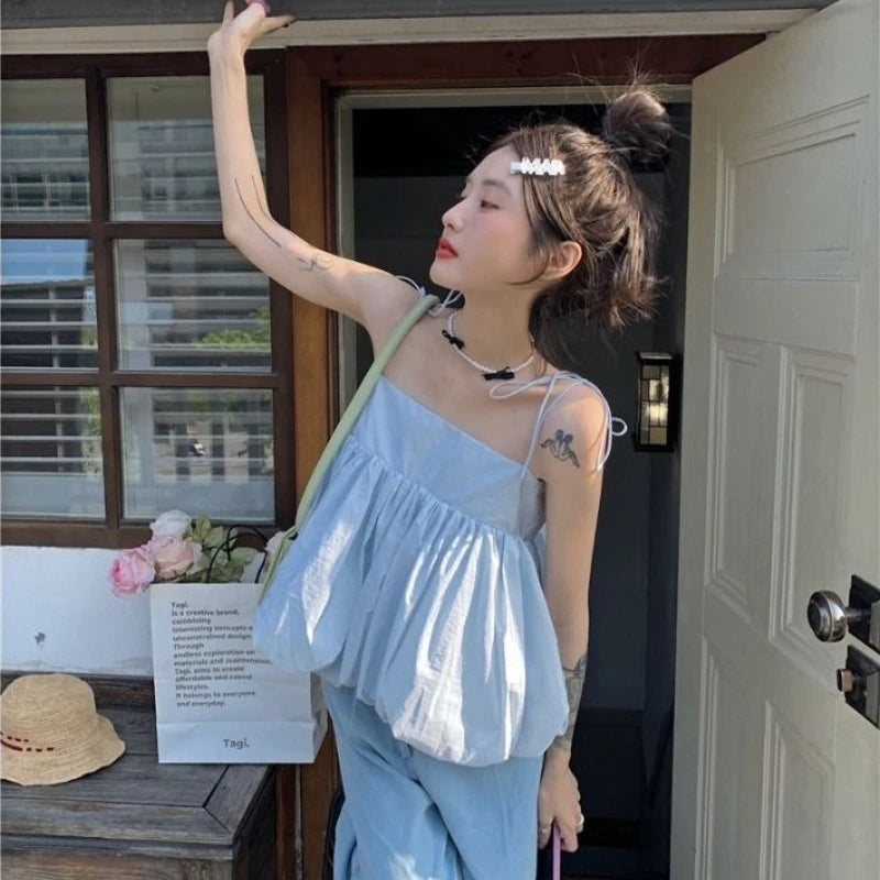 LEISURE LOVELY ALL MATCH LOOSE FROCK TYPE TOP