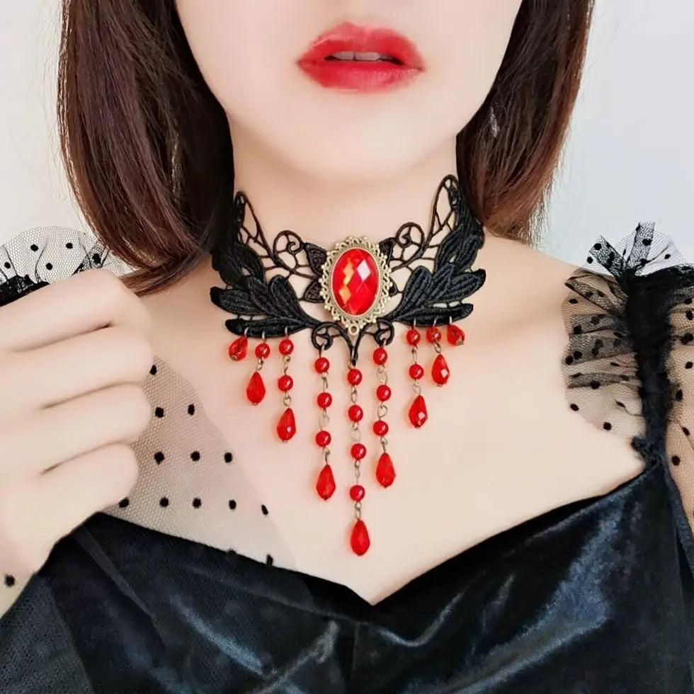 Girl Black Lace Choker Necklace For Women Grunge Neck Chain Collarbone Necklaces Punk Lolita Gothic jewelry For Girls Vintage