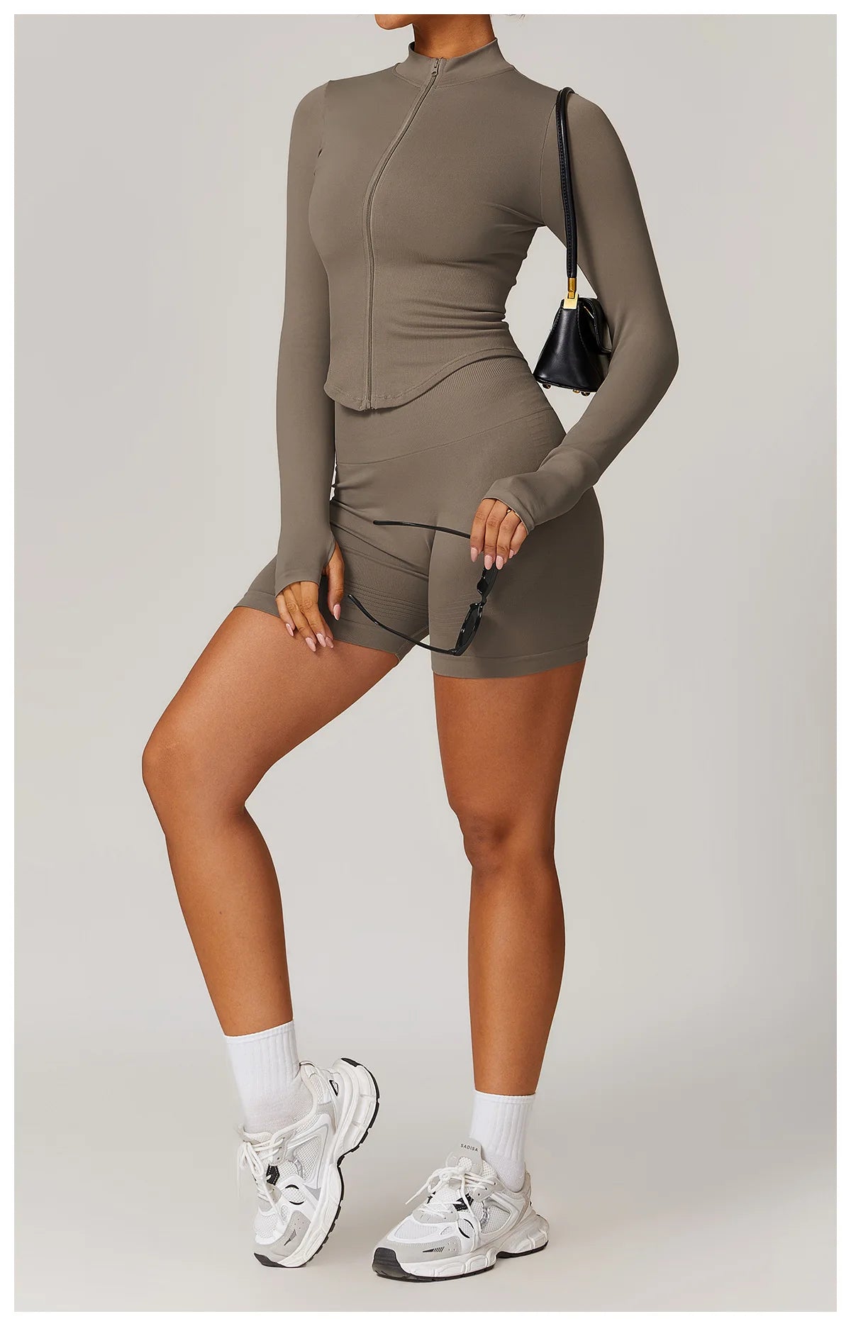 STANDING COLLAR LONG SLEEVED WORKOUT ACTIVE WEARS
