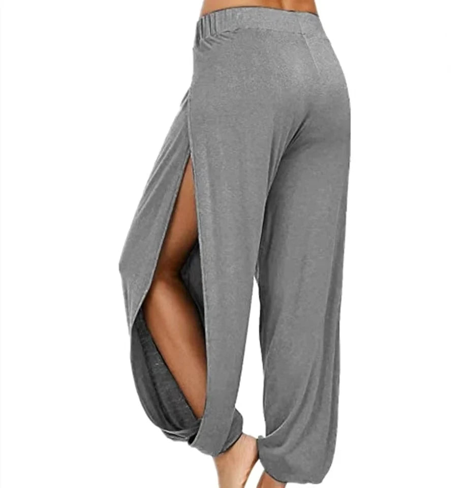 SLIT WIDE HAREN HOLLOW WORKOUT LEGGINGS