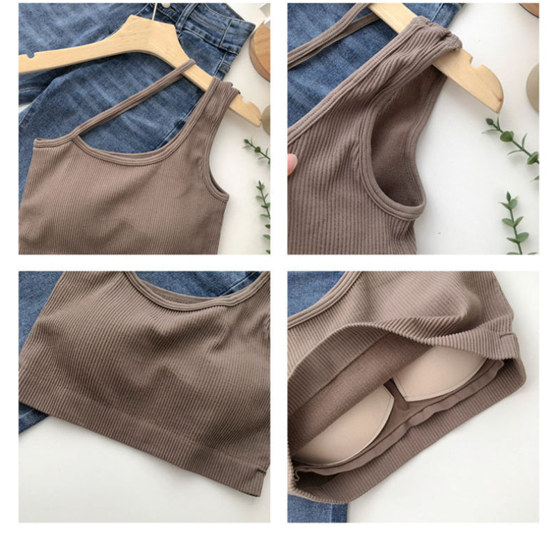 OBLIQUE SLIM VEST CAMIS TANK TOP