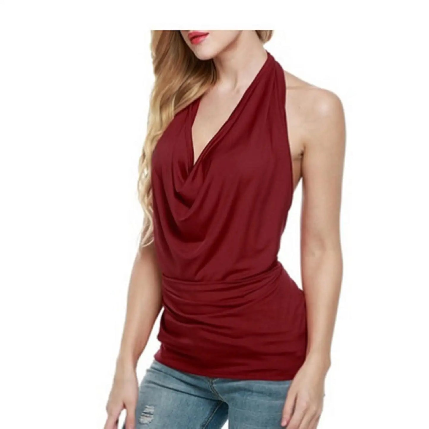 DRAPE V-NECK FEMME TANK TOP