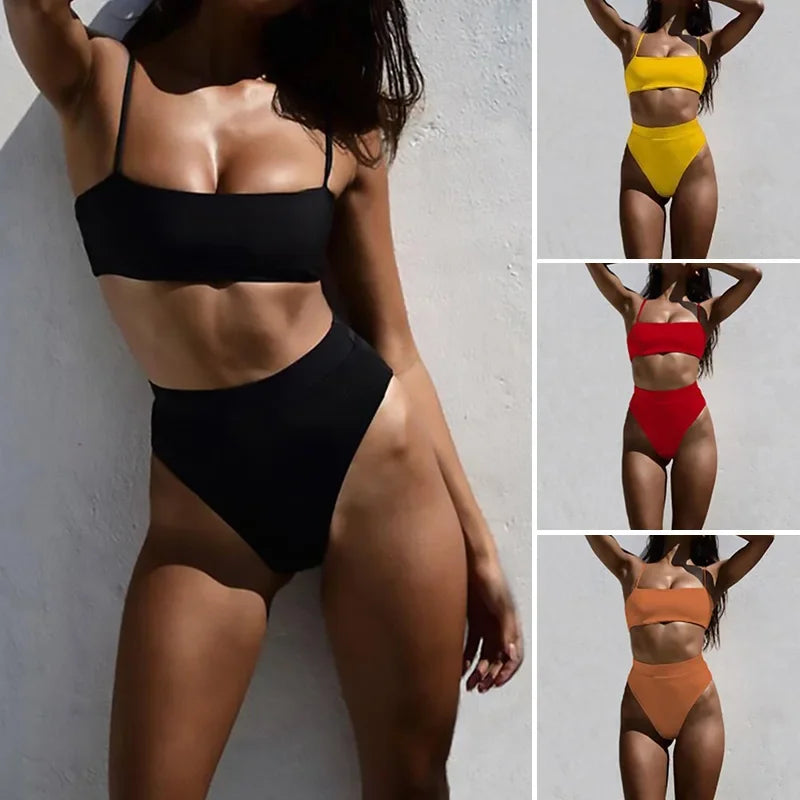 TWO-PIECE  SHOULDER STRAPPY BEACHWEAR