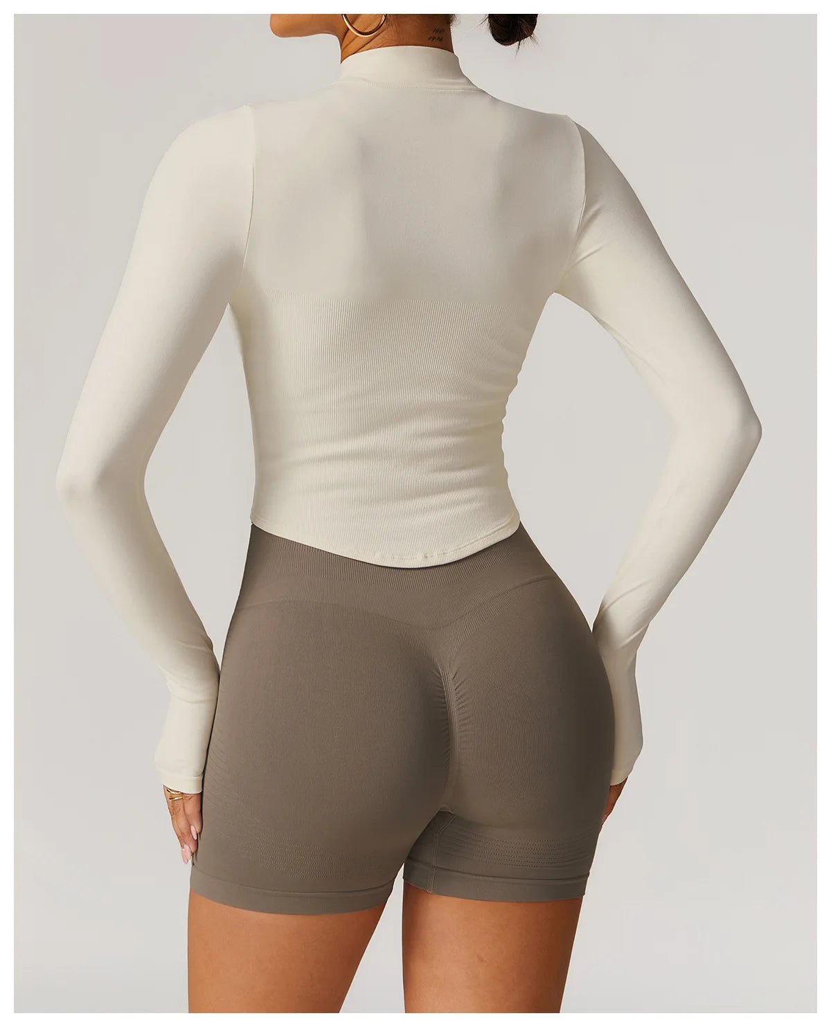 STANDING COLLAR LONG SLEEVED WORKOUT ACTIVE WEARS