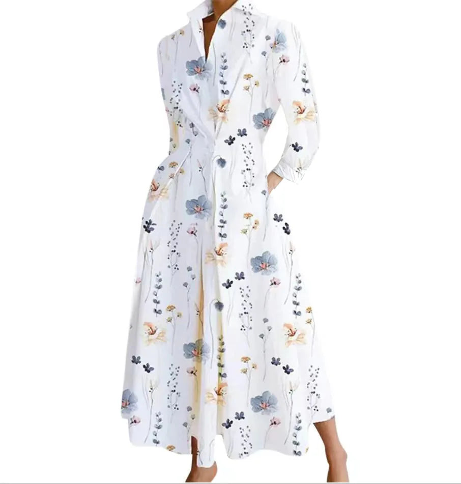 POLKA DOT LOOSE BUTTON UP DRESS
