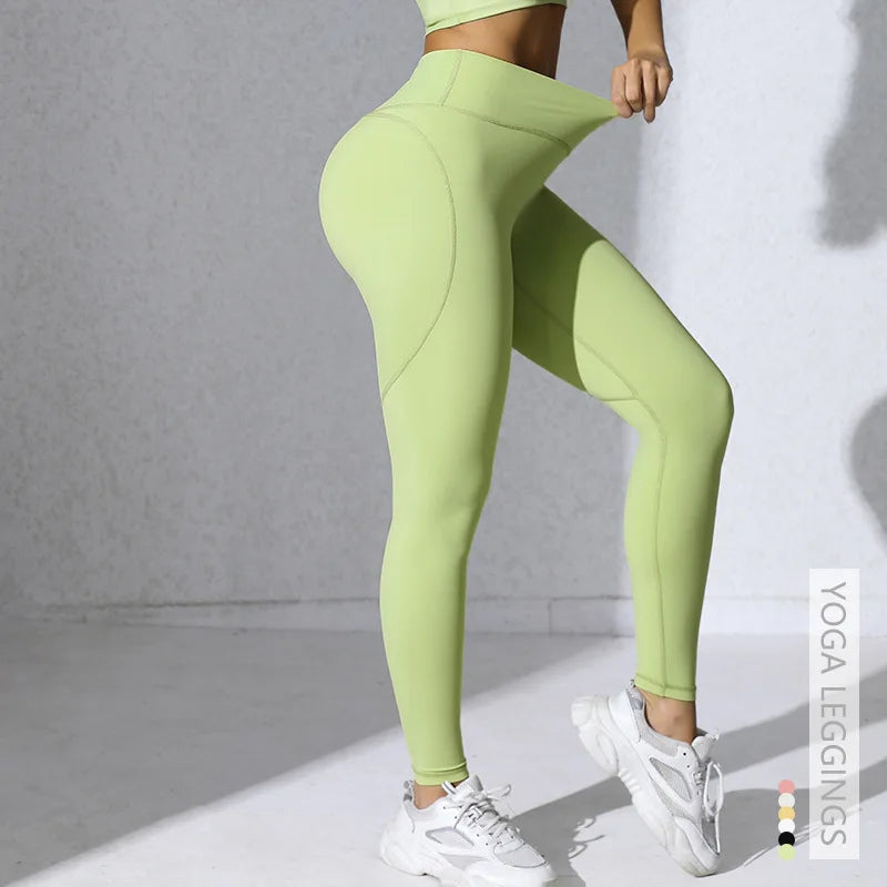 CROSSED HIGH WAIST LEGGINGS GYM WEARS