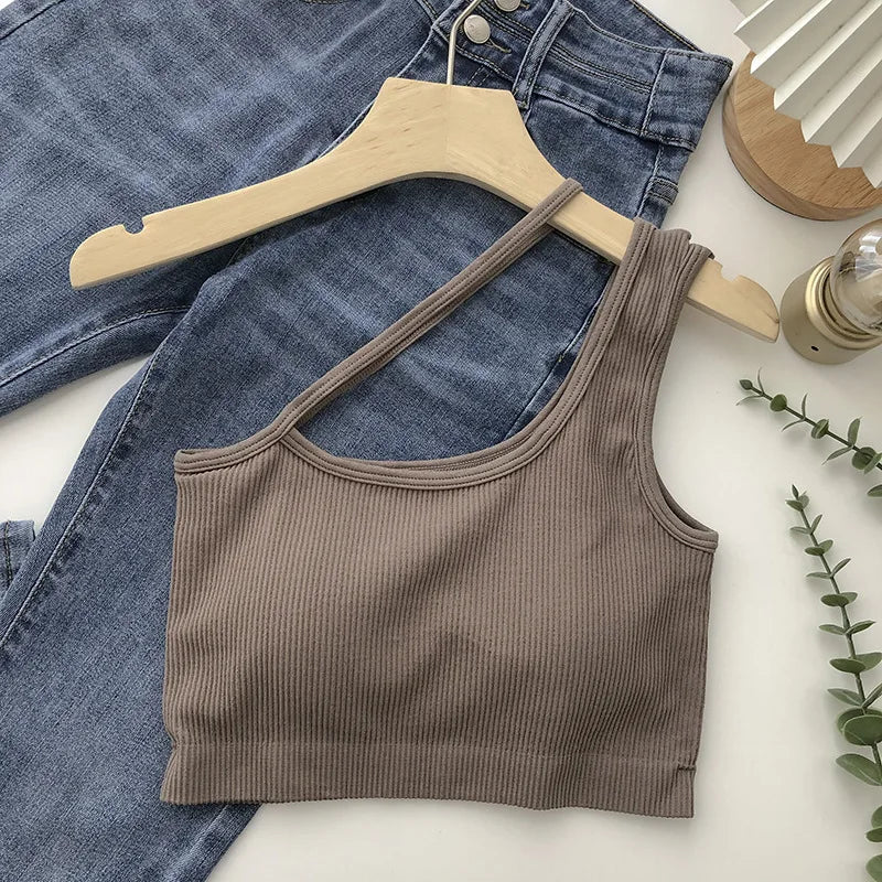 OBLIQUE SLIM VEST CAMIS TANK TOP