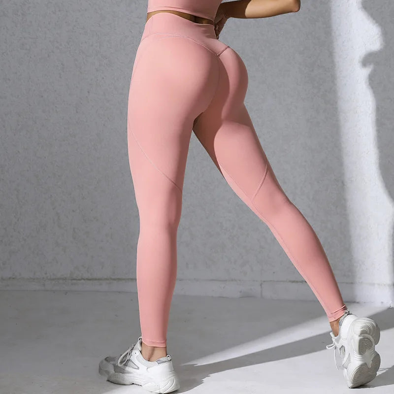CROSSED HIGH WAIST LEGGINGS GYM WEARS