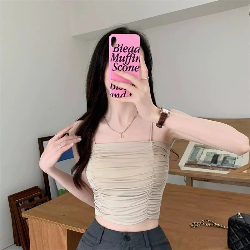 SLEEVELESS TUBE TOP CAMISOLE TOP