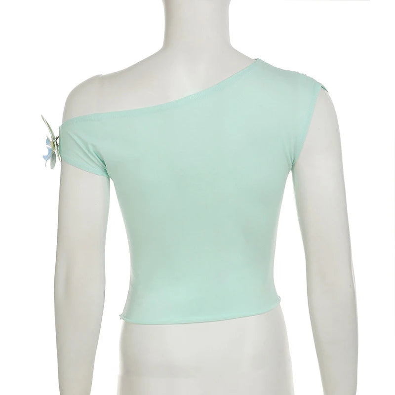 LAMUSA 2000s 3D FLOWER TANK TOP