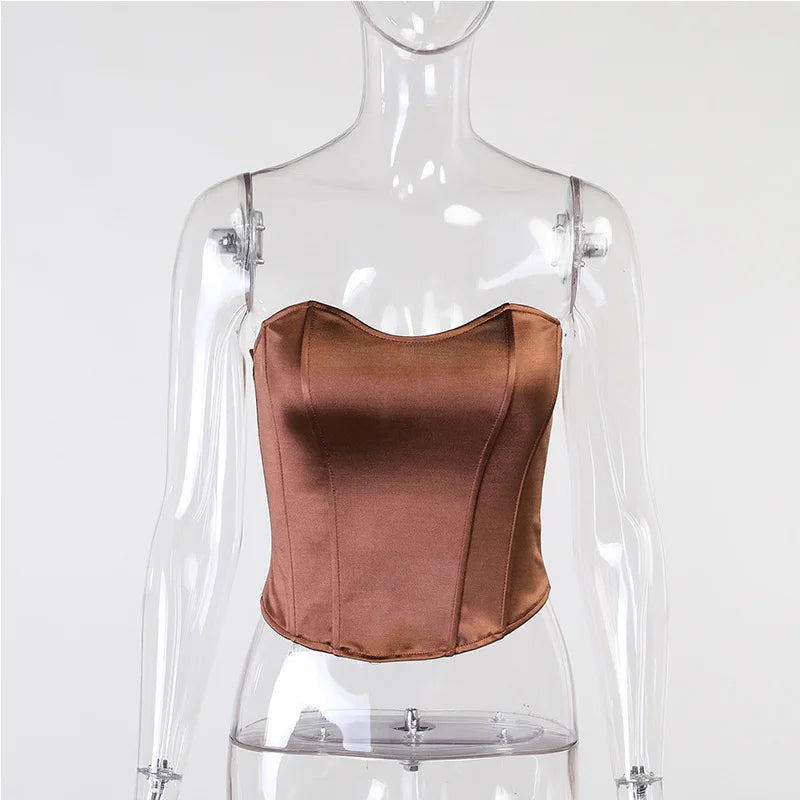 SKINNY CORSET CROPPED ELEGANT TANK TOP