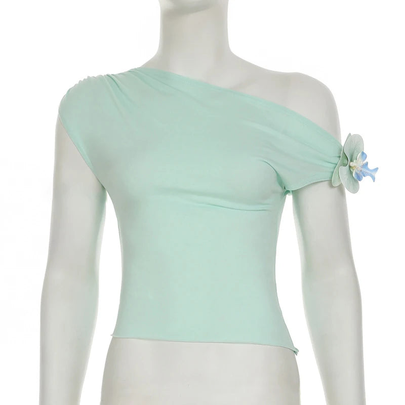 LAMUSA 2000s 3D FLOWER TANK TOP