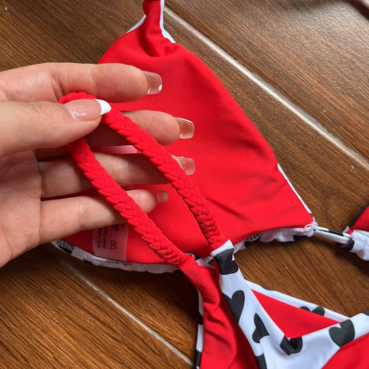 CUTE HEART PRINT THONG BIKINI