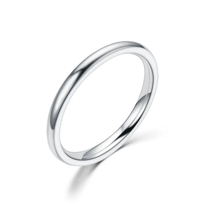 2024 New 1mm Simple Stainless Steel Circle Rings for Women Fashion Super Fine Girls Engagement Ring Jewelry Accessories Gifts