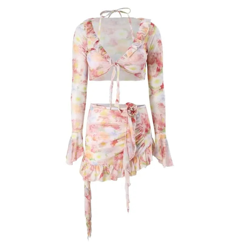 GIRLISH FLORAL SWEET PRINTED SWIMWEAR