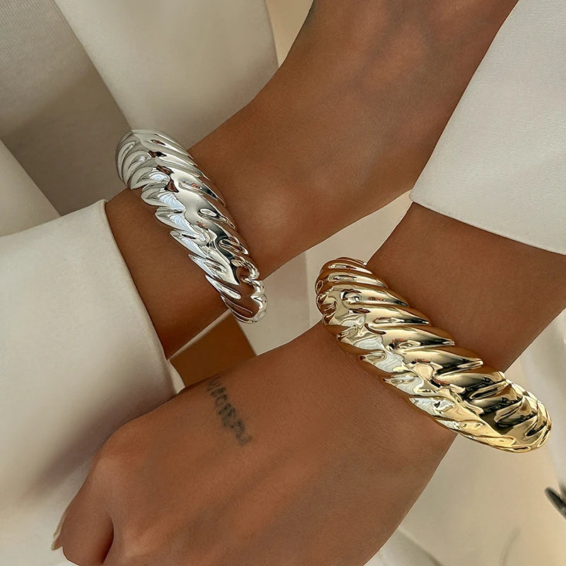 Fashion Exaggerated Irregular Bracelets for Women Simple Hip Hop Rock Personality Plastic Cuff Bangle Trendy Jewelry