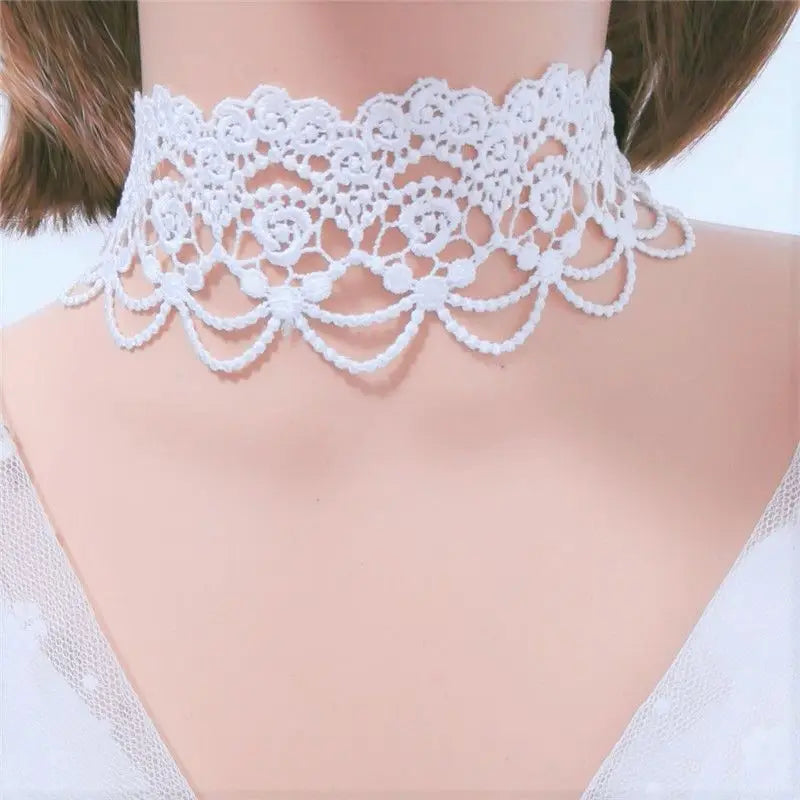 Girl Black Lace Choker Necklace For Women Grunge Neck Chain Collarbone Necklaces Punk Lolita Gothic jewelry For Girls Vintage