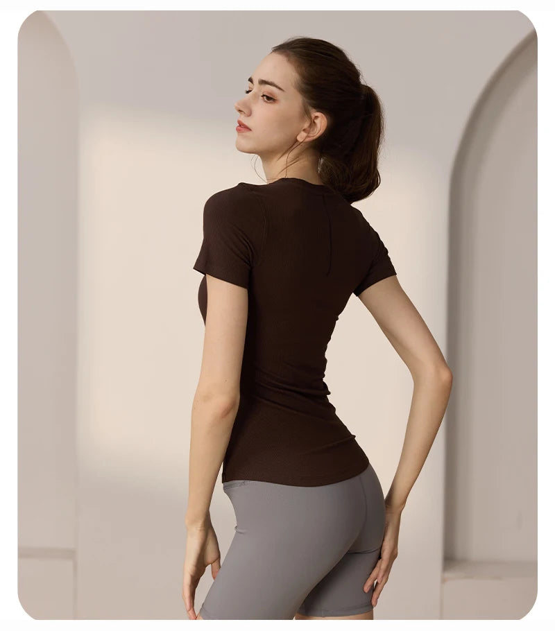 YOGA TOPS PILATES AEROBIC SPORTSWEAR BLOUSE
