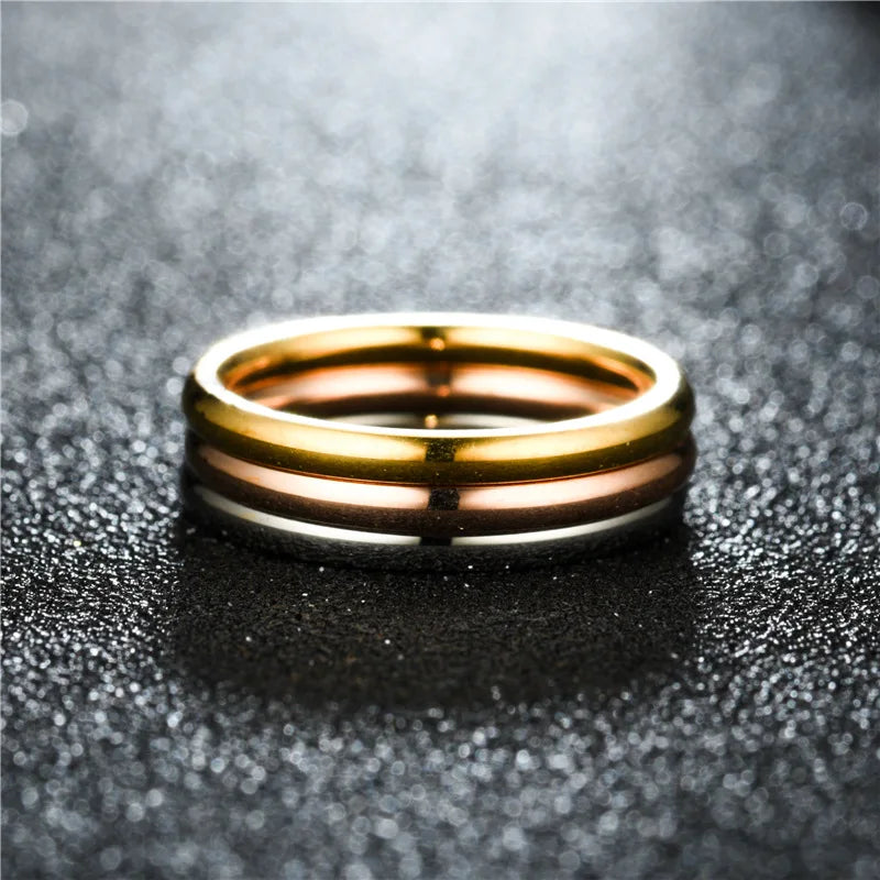 2024 New 1mm Simple Stainless Steel Circle Rings for Women Fashion Super Fine Girls Engagement Ring Jewelry Accessories Gifts