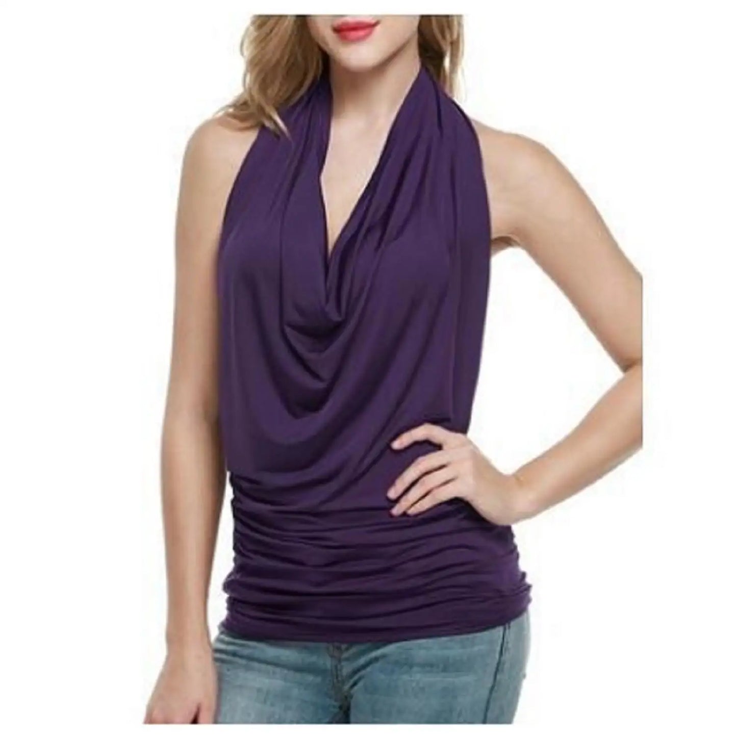 DRAPE V-NECK FEMME TANK TOP
