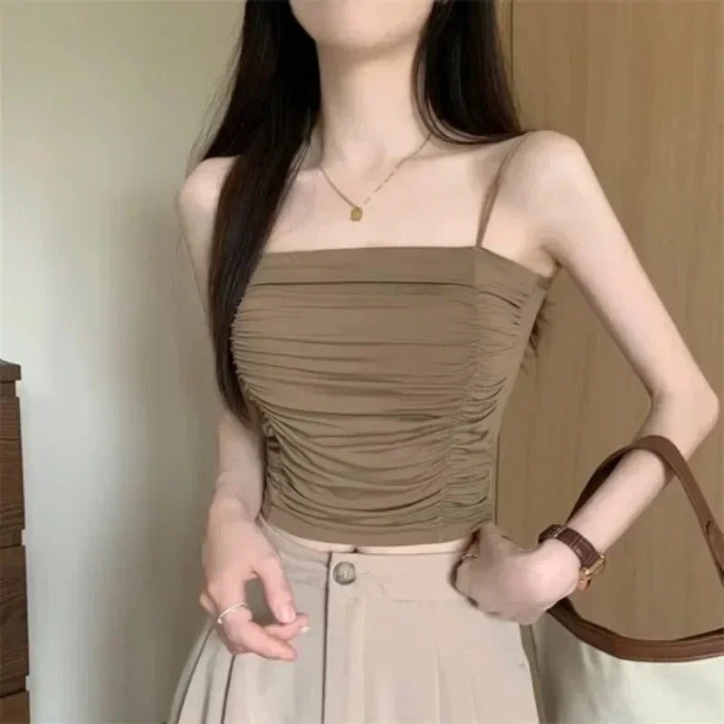 SLEEVELESS TUBE TOP CAMISOLE TOP