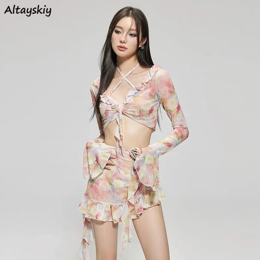 GIRLISH FLORAL SWEET PRINTED SWIMWEAR