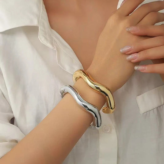 Fashion Exaggerated Irregular Bracelets for Women Simple Hip Hop Rock Personality Plastic Cuff Bangle Trendy Jewelry