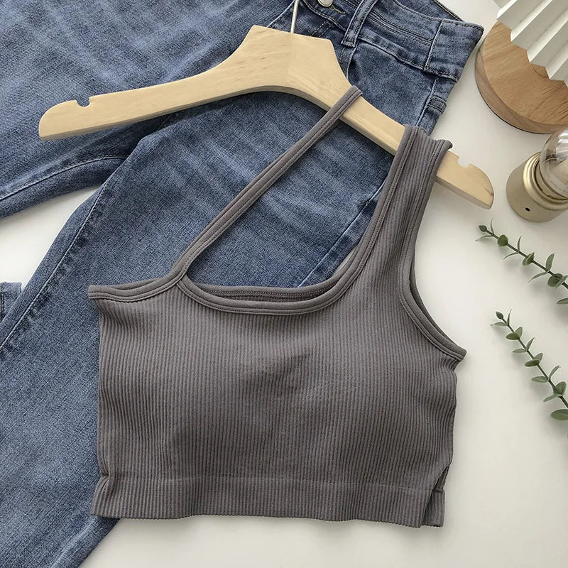 OBLIQUE SLIM VEST CAMIS TANK TOP