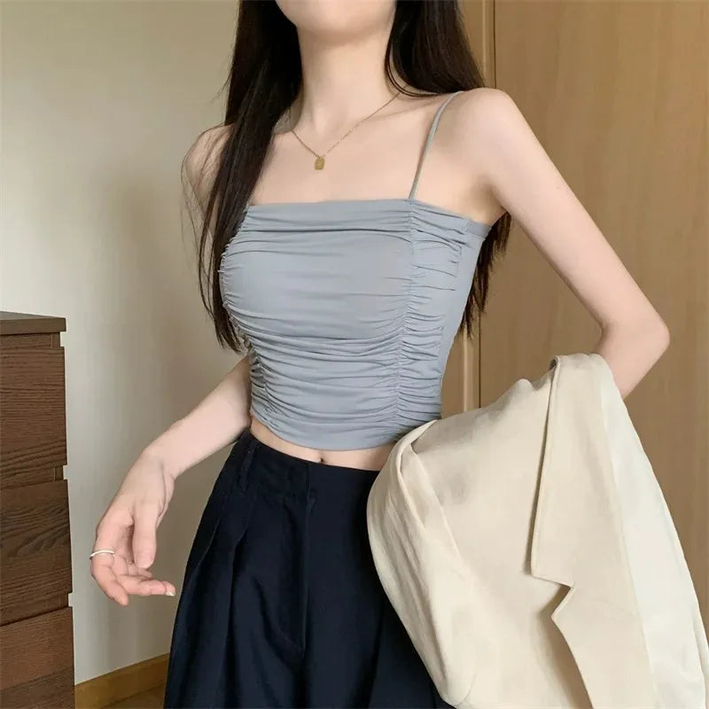 SLEEVELESS TUBE TOP CAMISOLE TOP