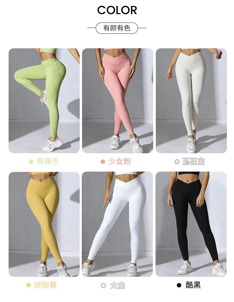 CROSSED HIGH WAIST LEGGINGS GYM WEARS