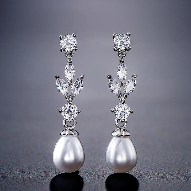Business Gorgeous Imitation Pearl Ear studs Sweet Romantic Style Earrings Banquet Anniversary Earrings Female